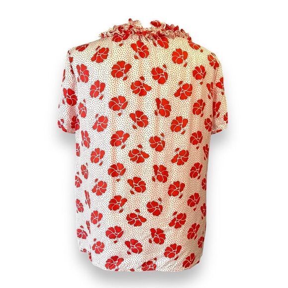 Boden Amanda Floral Silk Blend Short Sleeve Blouse Top Pink Red 8 - Picture 4 of 11